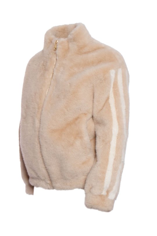 Regina Bomber Eco Pelliccia Beige Donna