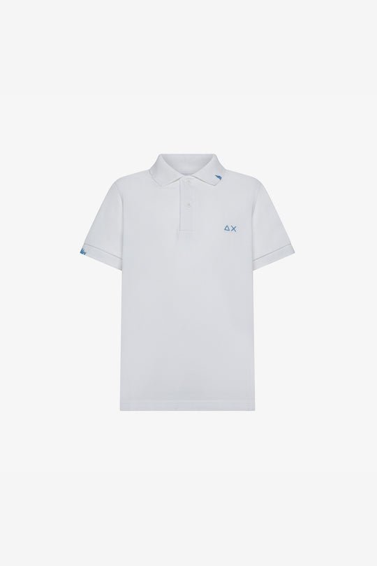 Sun 68 Polo Solid Vintage Bianco Bambino