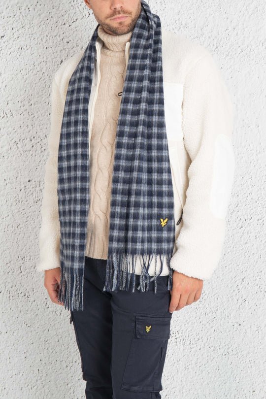Lyle & Scott Sciarpa Check Blu Uomo
