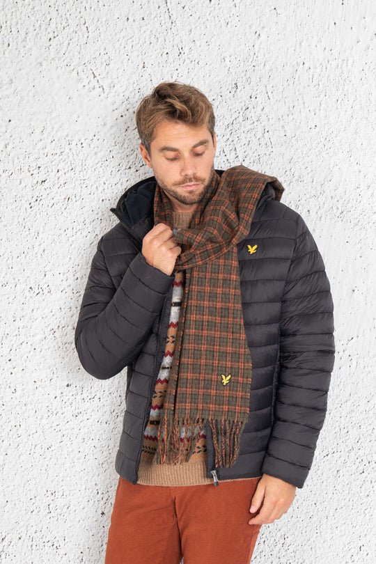 Lyle & Scott Sciarpa Check Arancione Uomo